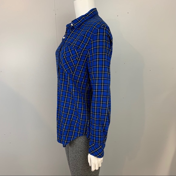 Gap Boyfriend Fit Popover Plaid Shirt - Picture 3 of 8